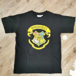 Harry Potter - T-shirt Noir Manches Courtes -cadeaux boutique t shirt blason poudlard noir