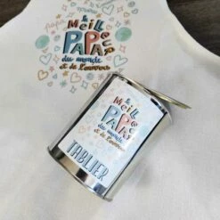 Tablier Dans Sa Boîte De Conserve - Le Meilleur Papa Du Monde Et De L'univers - Cadeau Papa -cadeaux boutique tablier homme meilleur papa conserve retro