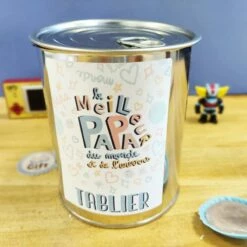 Tablier Dans Sa Boîte De Conserve - Le Meilleur Papa Du Monde Et De L'univers - Cadeau Papa -cadeaux boutique tablier homme meilleur papa monde conserve