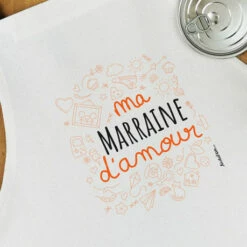 Tablier De Cuisine - "Ma Marraine D'amour" - Cadeau Marraine -cadeaux boutique tablier ma marraine damour zoom