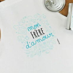 Tablier De Cuisine - "Mon Frère D'amour" - Cadeau Frère -cadeaux boutique tablier mon frere damour zoom
