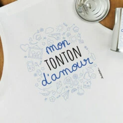 Tablier De Cuisine - "Mon Tonton D'amour" - Cadeau Tonton -cadeaux boutique tablier tonton damour zoom