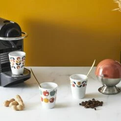 Set De 6 Mini Tasses à Expresso Rétro - Pommes, Fleurs, Tulipes -cadeaux boutique tasse expresso KA5046 SITU01