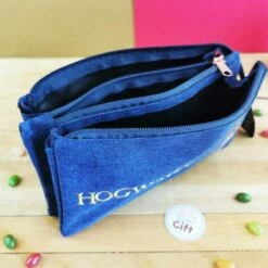Harry Potter - Hogwarts Trousse Triple Compartiments -cadeaux boutique trousse harry potter bleue ouverte